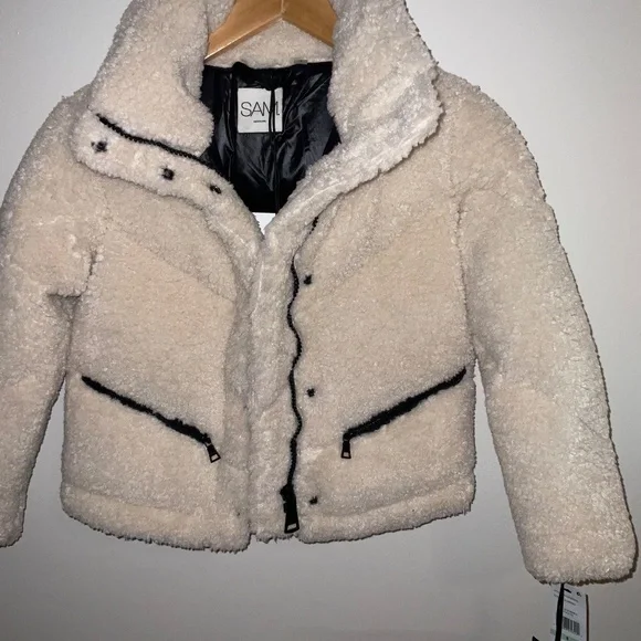 SAM. NYC Girls Sherpa Mid Coat – Size 8 (Almond) – NWT - Picture 4 of 14